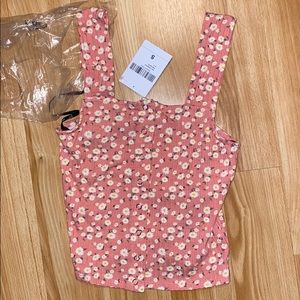 Pink flower tank top